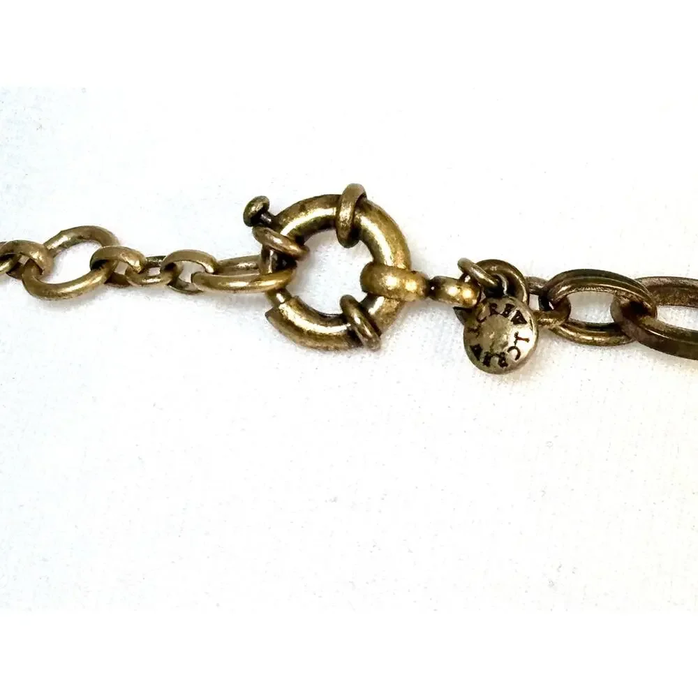 Vintage J. Crew Gold Tone Crystal Cluster Statement Necklace EUC